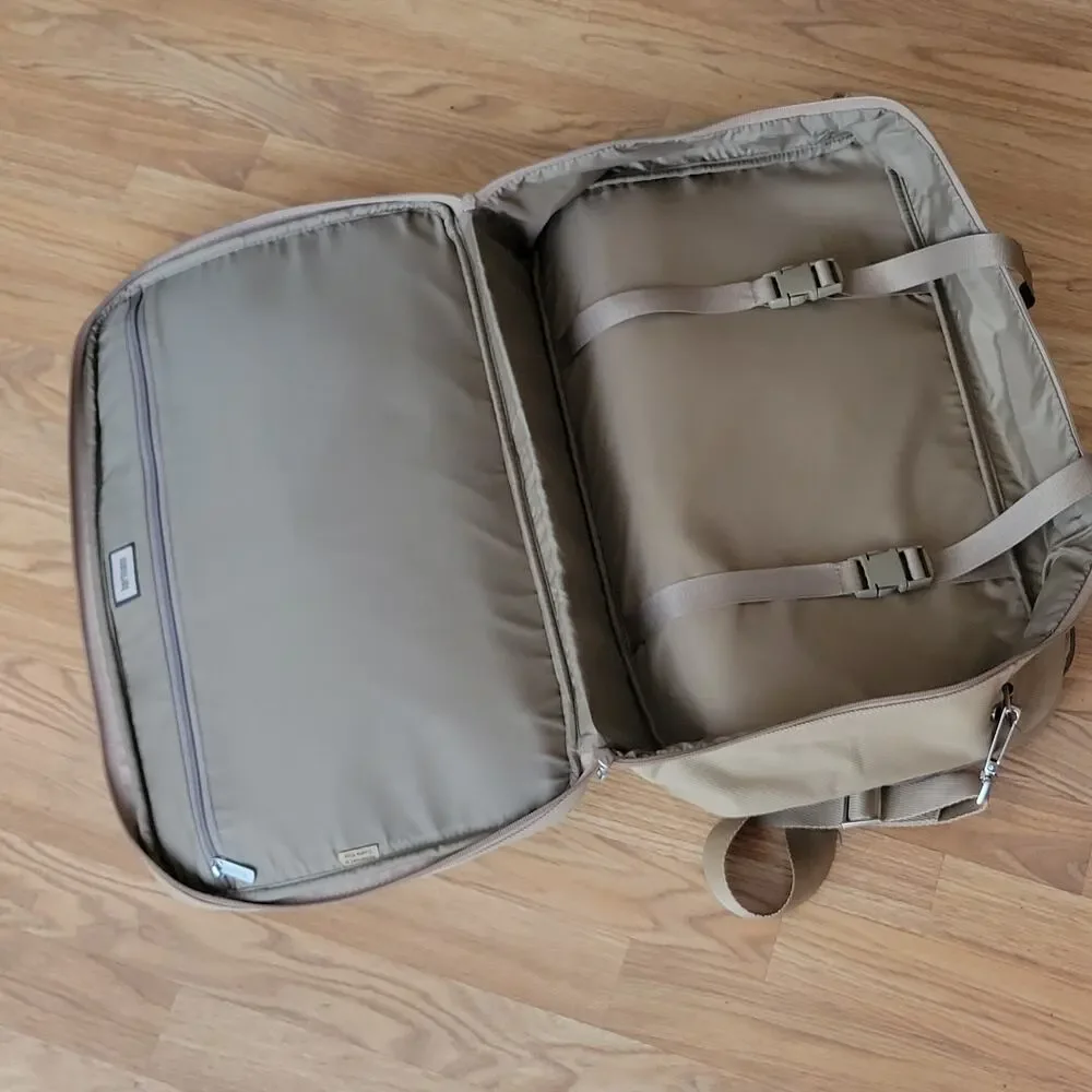Vtg Hartmann Ziptop Canvas and Leather Briefcase Hudson Collection Tan and Brown